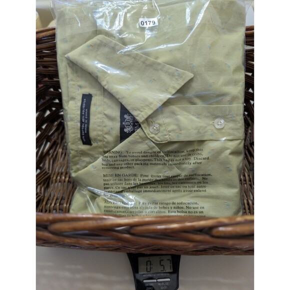 Vintage 90s Domani Men's Lime Green Confetti Button Down Shirt Size M - Picture 10 of 10